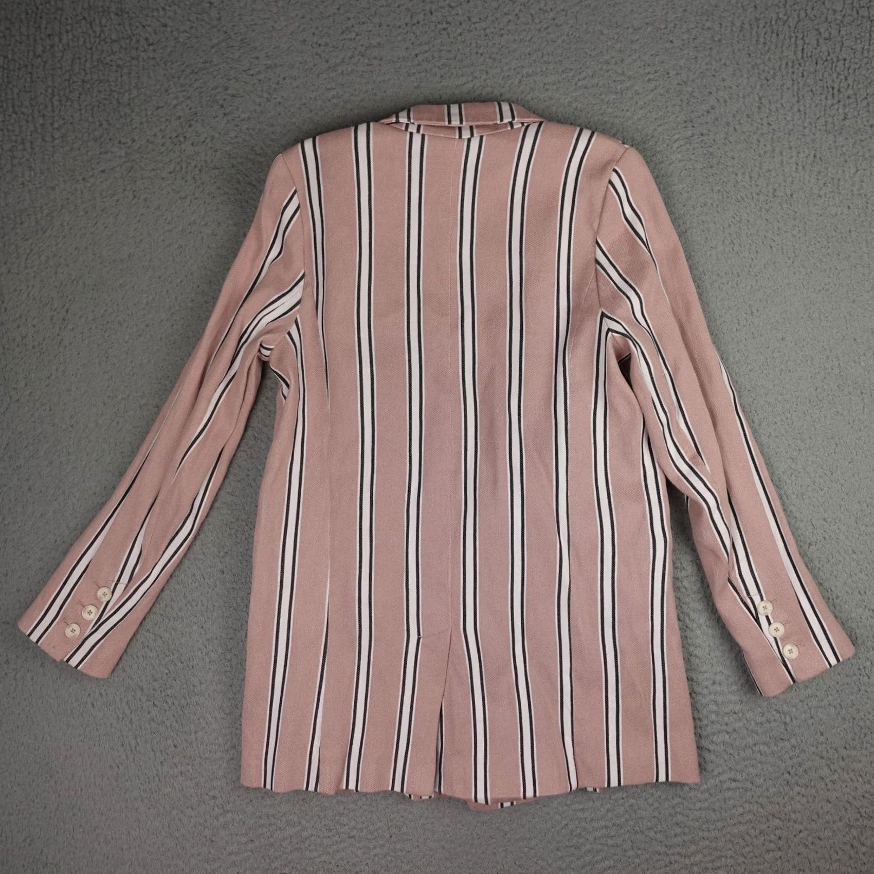 Free People Free People Blazer Womens L Pink Striped Oversized Preppy Jacket Blazer Long Sleeve Notch Lapel Vintage? Size L / US 10 / IT 46 - 7 Thumbnail