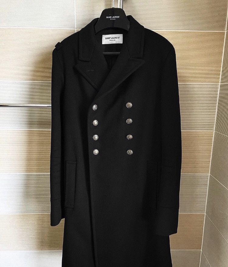Saint Laurent Paris Saint Laurent SLP17FW Double breasted Navy Anchor Coat Size US M / EU 48-50 / 2 - 1 Thumbnail