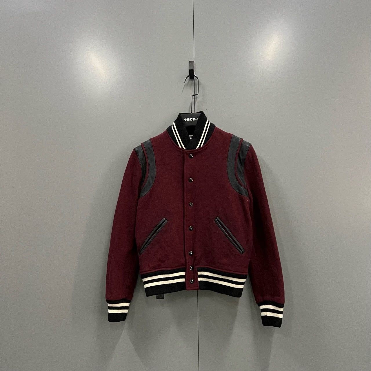 Saint Laurent Paris Saint Laurent Maroon Baseball Jacket Size US XXS / EU 40 - 1 Thumbnail
