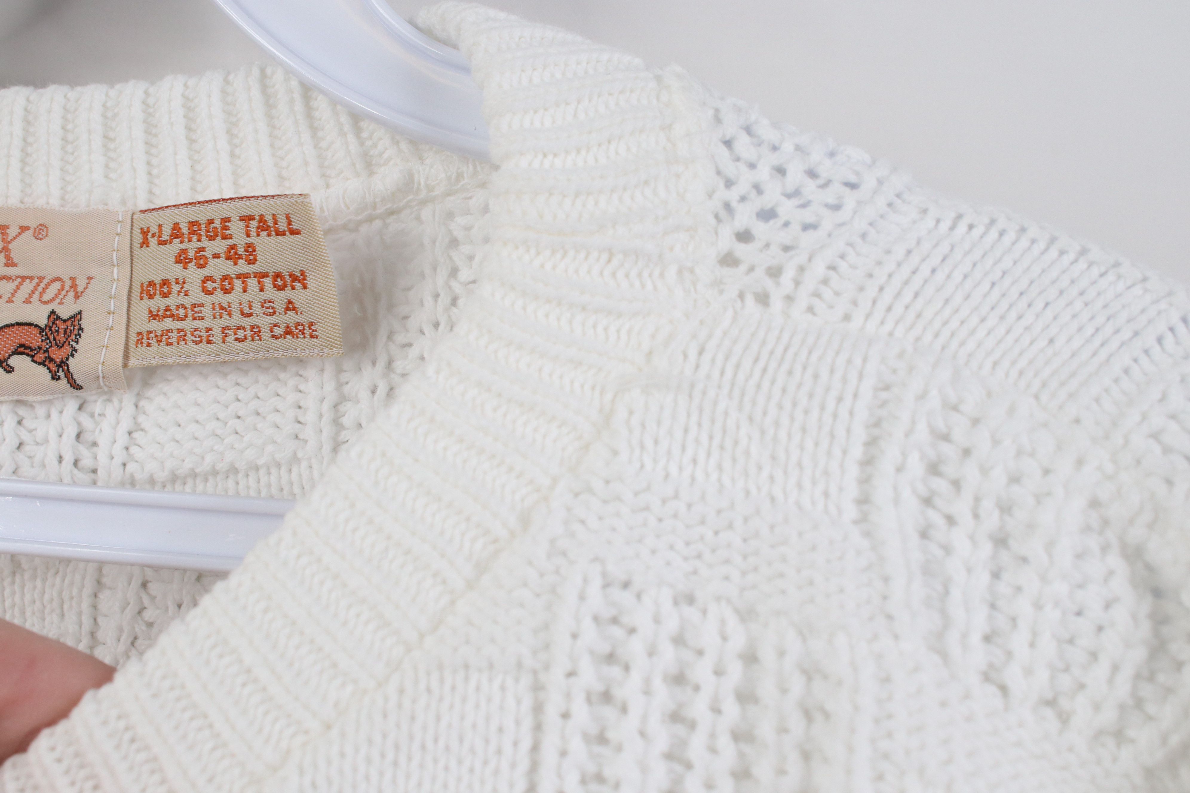 Vintage Vintage 90s Streetwear Checkered Knit Sweater White USA Size US XL / EU 56 / 4 - 6 Thumbnail