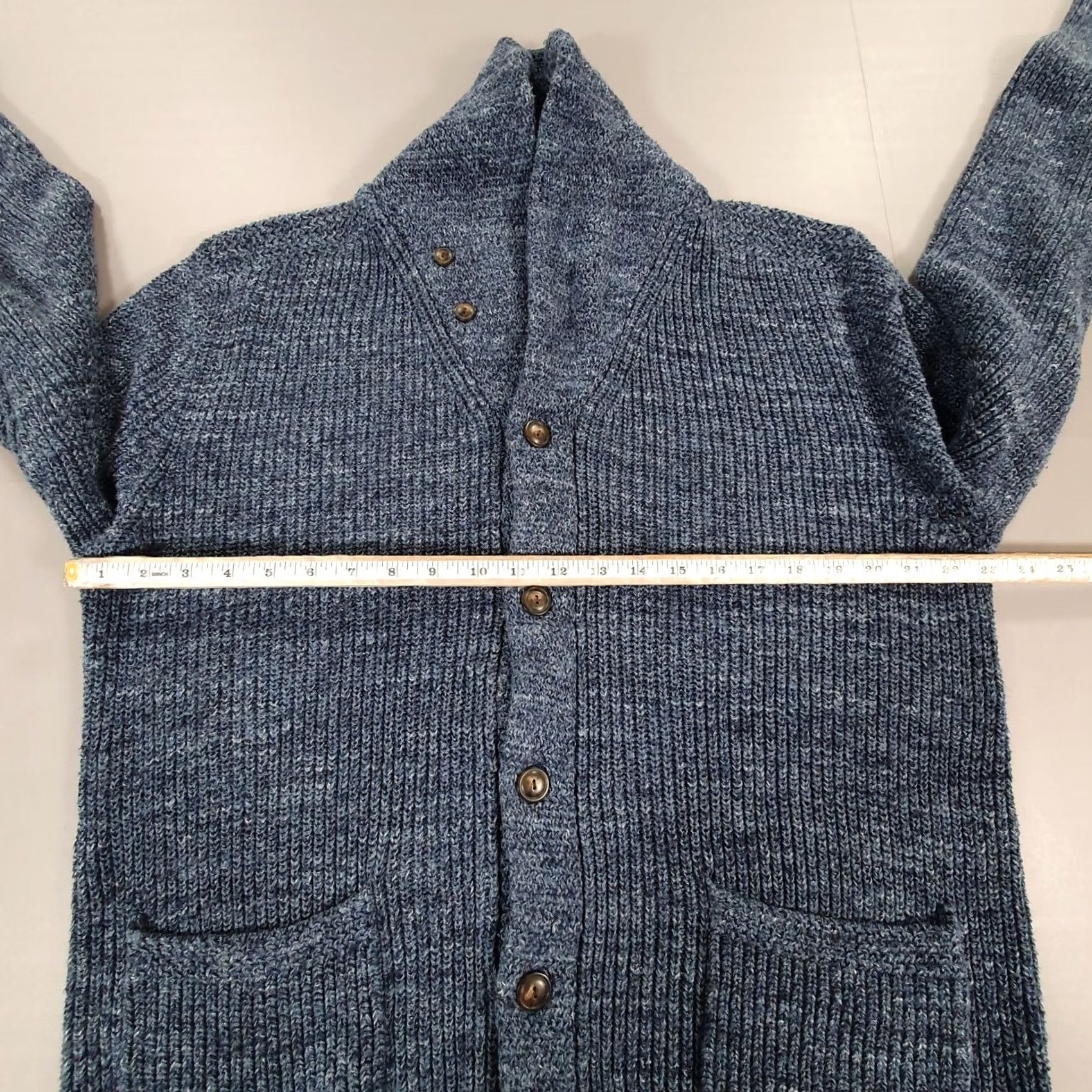 Polo Ralph Lauren Polo Ralph Lauren Cardigan Mens XL Shawl Neck Heavyweight Blue Knit Jumper Pocketed 100% Cotton Winter Regular Size US XL / EU 56 / 4 - 6 Thumbnail