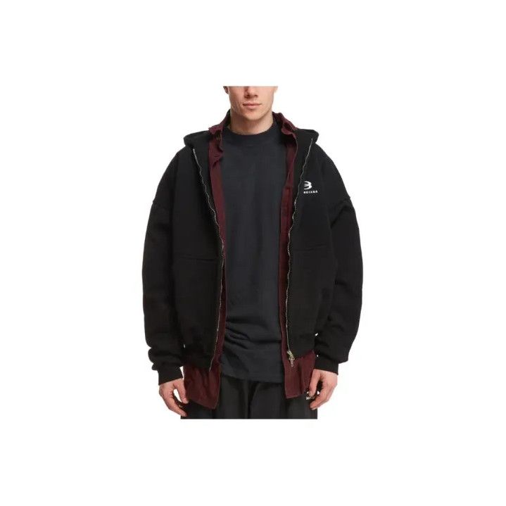 Balenciaga Balenciaga Logo-Print Hooded Jacket for Men Size US M / EU 48-50 / 2 - 1 Thumbnail
