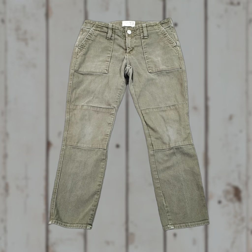 True Religion VINTAGE True Religion Joyce Jeans Women's Cropped 29x26 Green Denim Low Rise 90s Style Mens? Girls? Wait. Size 29" - 1 Thumbnail
