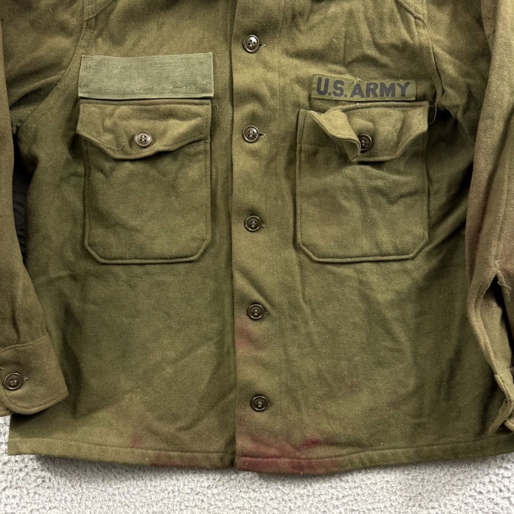 Vintage VINTAGE US Army Wool Field Shirt Mens M Green M-1951 OG 108 Military 70s USA Shirt Mens M Green 50s 70s Military US Army Wool Field Shirt Size US M / EU 48-50 / 2 - 2 Thumbnail