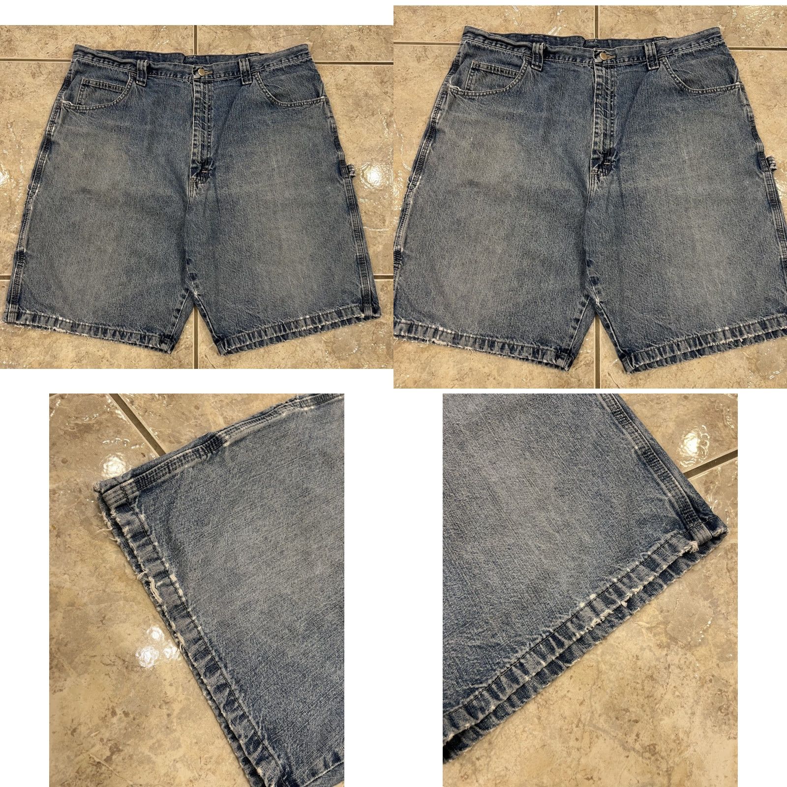 Wrangler VTG Wrangler Blue Denim Carpenter Jorts 40 Mens 10" Inseam Distressed 5-Pocket Jeans Shorts Workwear Grunge 90s Y2K Hip Hop Vintage Mens Denim Shorts Size US 40 / EU 56 - 8 Thumbnail