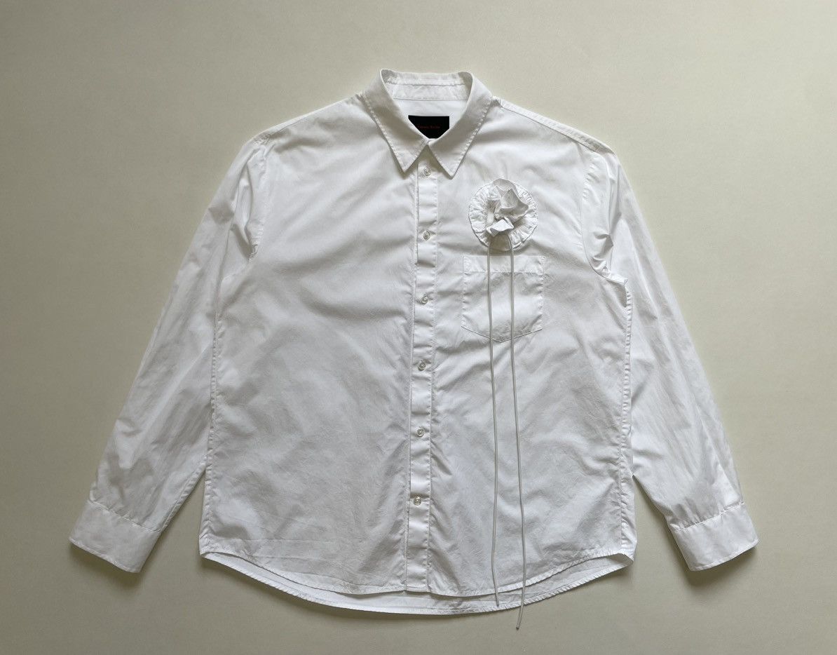 Simone Rocha White Cotton ‘3D Rosette Rose’ Shirt Size US L / EU 52-54 / 3 - 1 Thumbnail