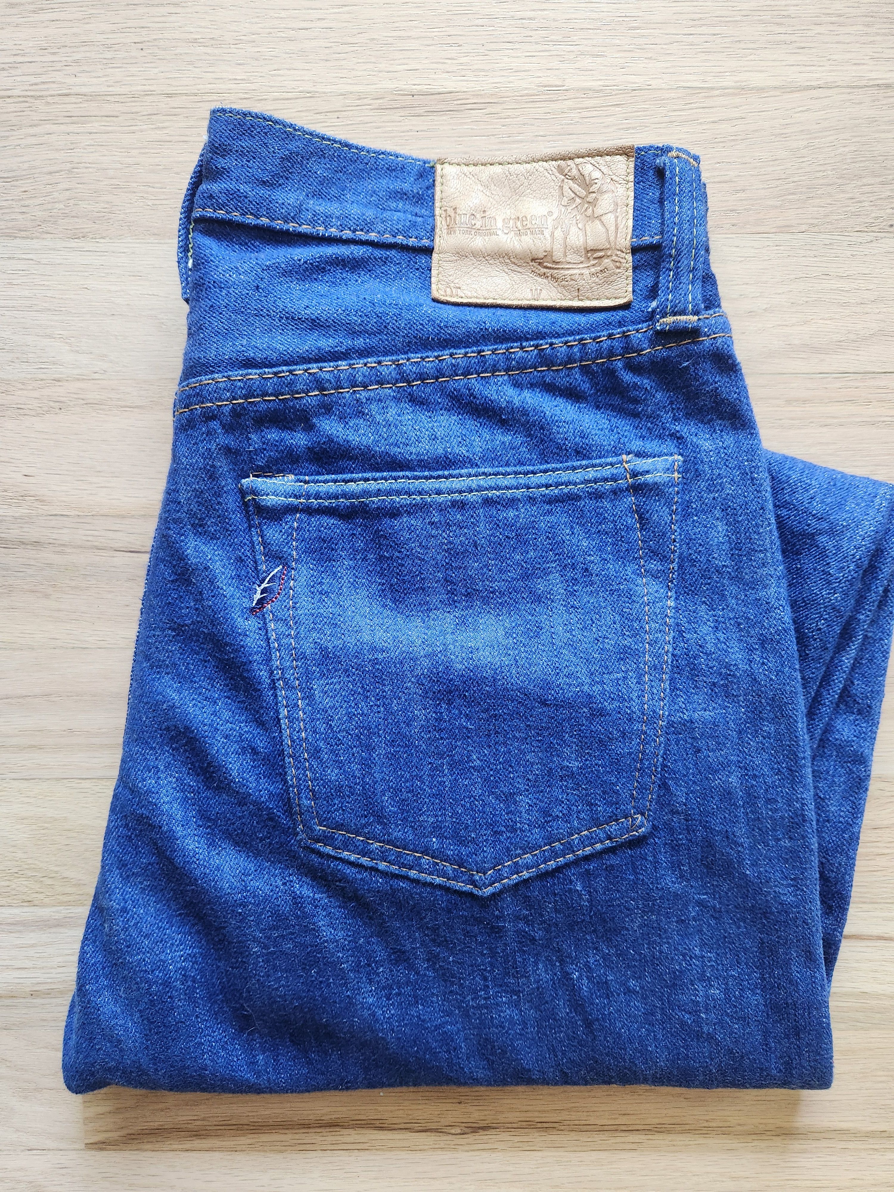 image of Pure Blue Japan Brt-013 14Oz Bright Blue Denim, Slim Tapered - Size 32, Men's
