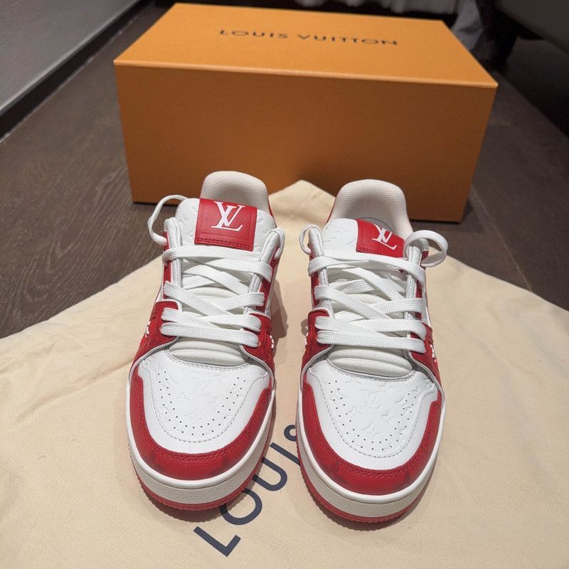 Louis Vuitton Louis Vuitton Trainer Low-Top White and Red Sneakers -2508 Size US 5.5 / EU 38 - 2 Thumbnail