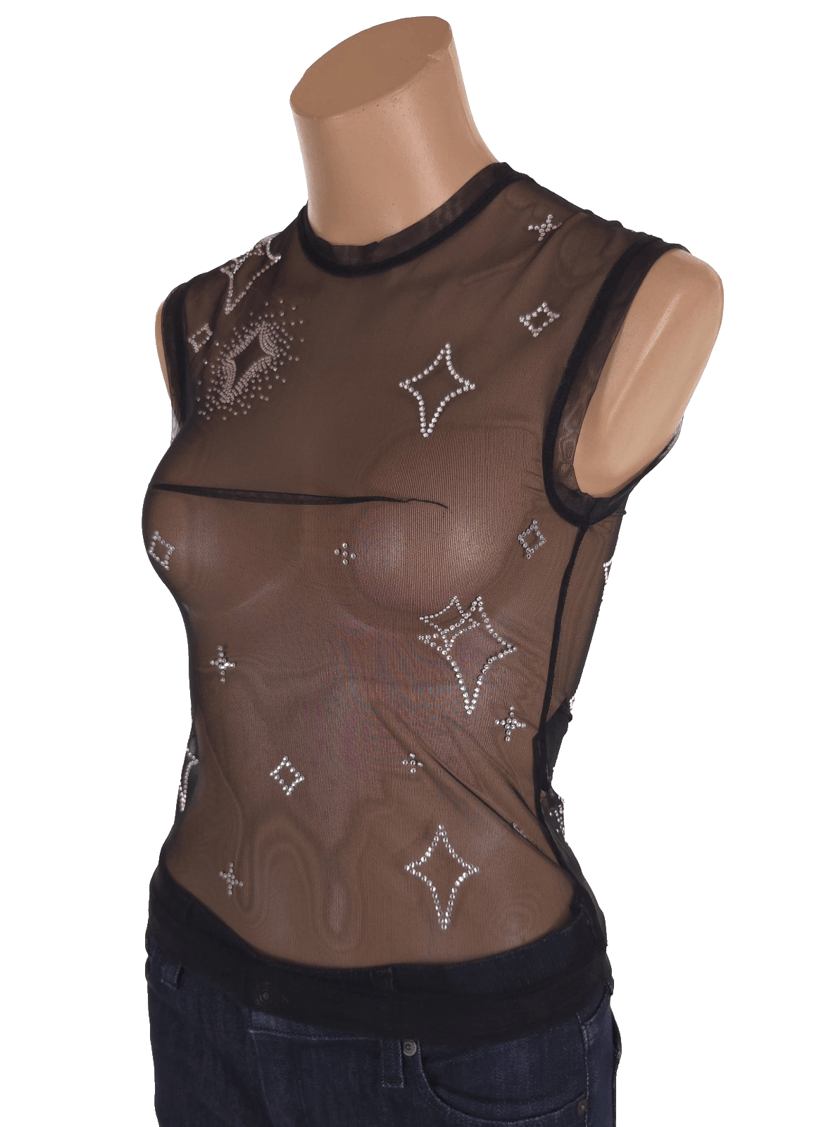 Other Saint Sintra Crystal Mesh Hot Fix Tank 42 6 Black SSENSE Size M / US 6-8 / IT 42-44 - 6 Thumbnail