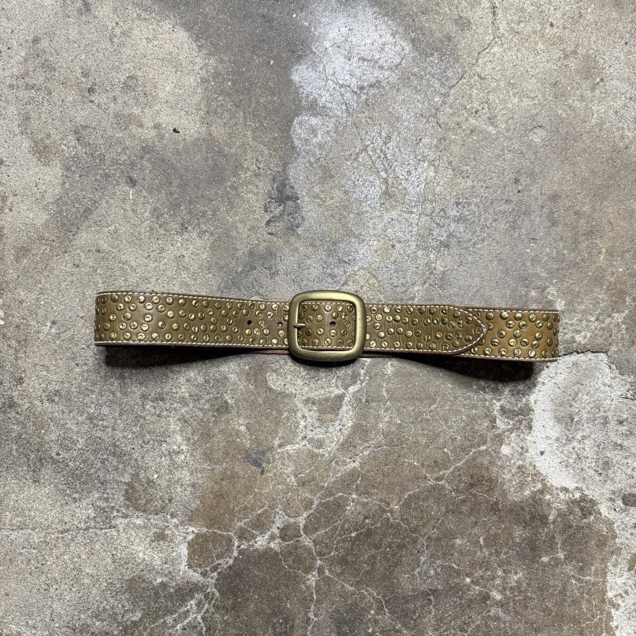 Other Grunge Punk Brown Belt With Bronze Studs Size 30 - 2 Thumbnail