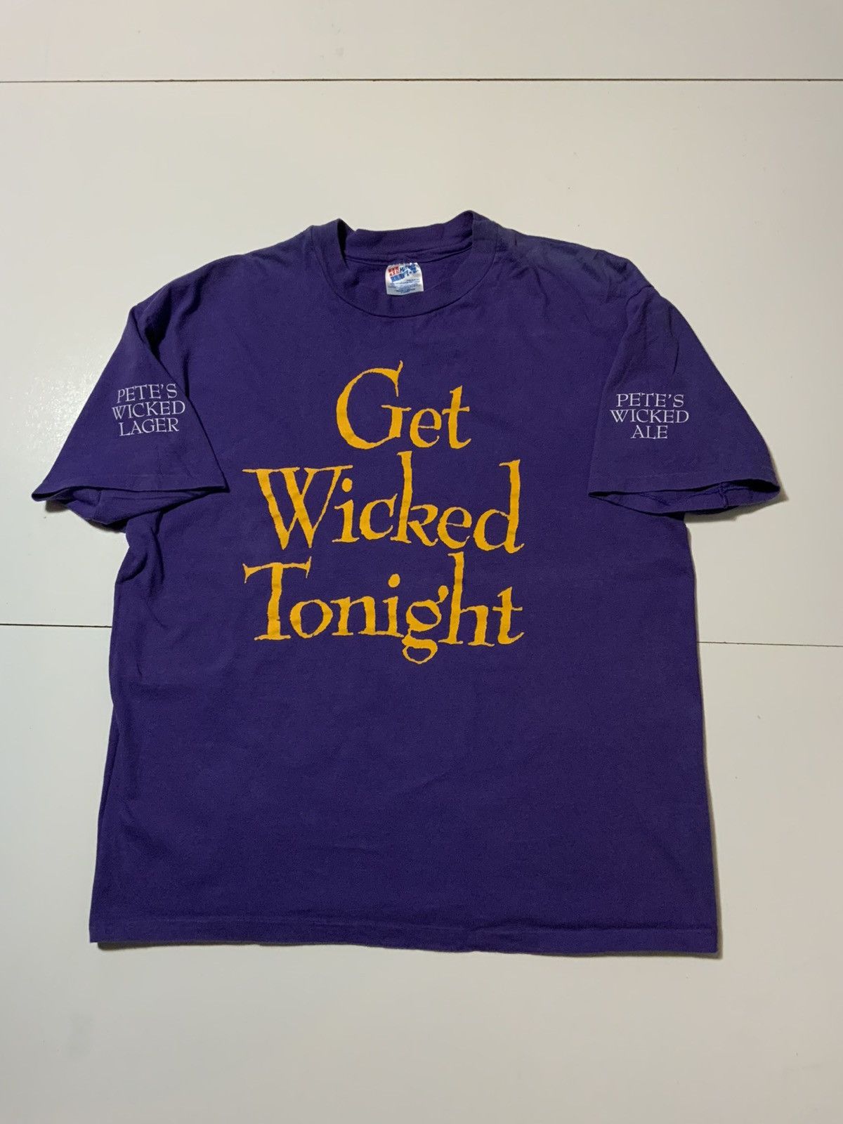 Vintage VTG 90s Petes Wicked Ale Beer Get Wicked Single T-Shirt Size US XL / EU 56 / 4 - 1 Thumbnail