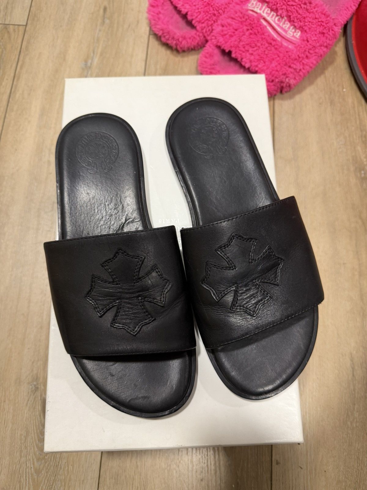 Chrome heart black patch leather