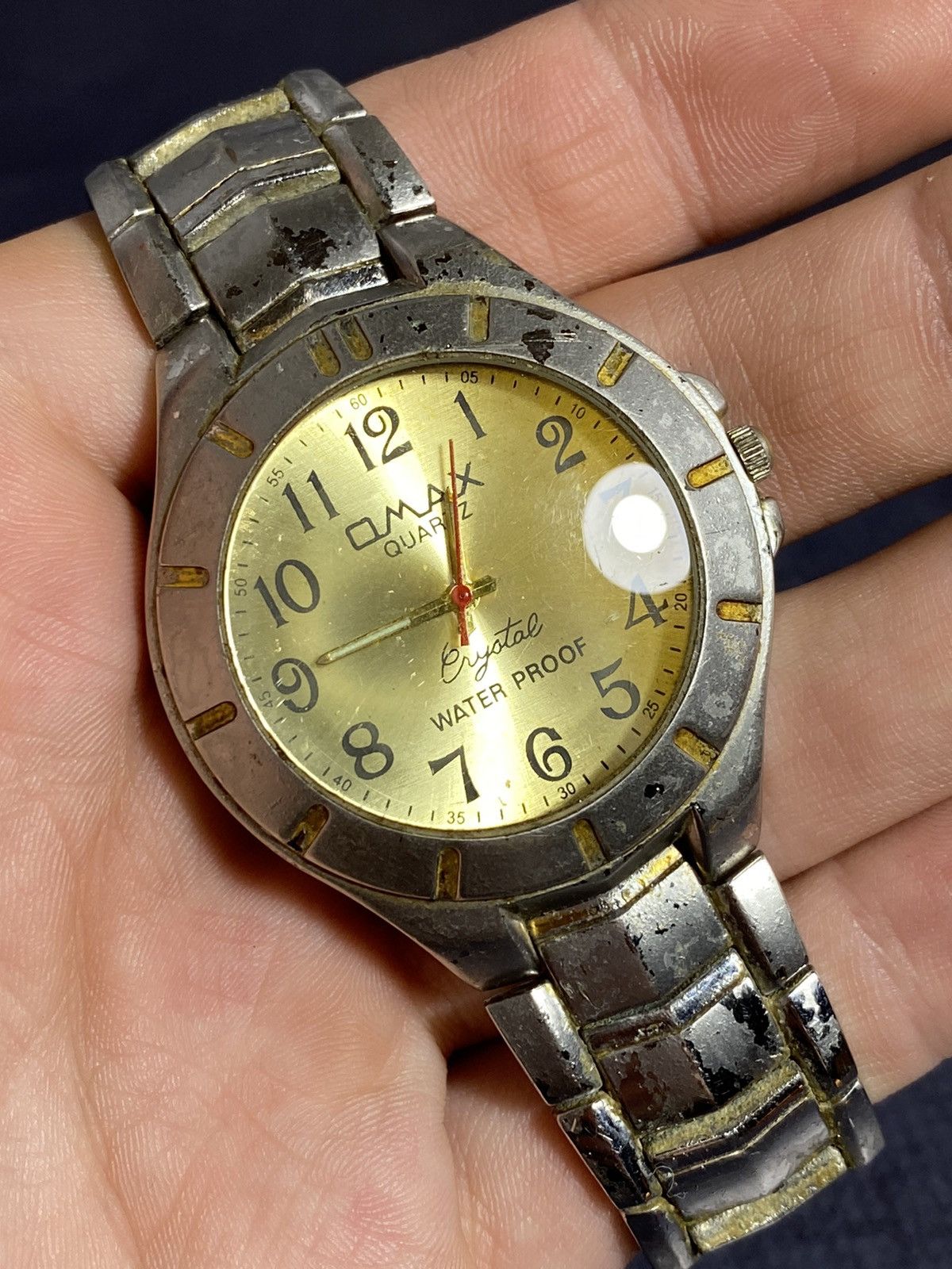 Vintage OMAX Gold Dial Quartz Watch - Vintage Style Size ONE SIZE - 10 Thumbnail