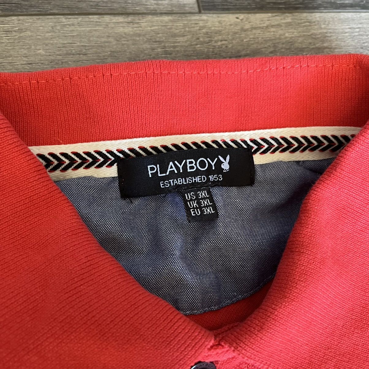 Playboy × Vintage Vintage 1990s Playboy Bunny Rabbit Head Logo Polo Shirt Red Size US L / EU 52-54 / 3 - 6 Thumbnail