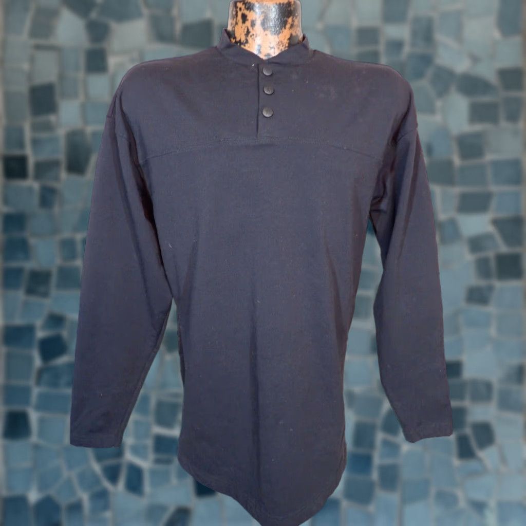 Royal Robbins VINTAGE Royal Robbins Black Shirt Mens M Nylon Polyester Lycra Stretch 1/4 Snap Henley Outdoor Casual Western USA 80s? (Measured) Size US M / EU 48-50 / 2 - 1 Thumbnail