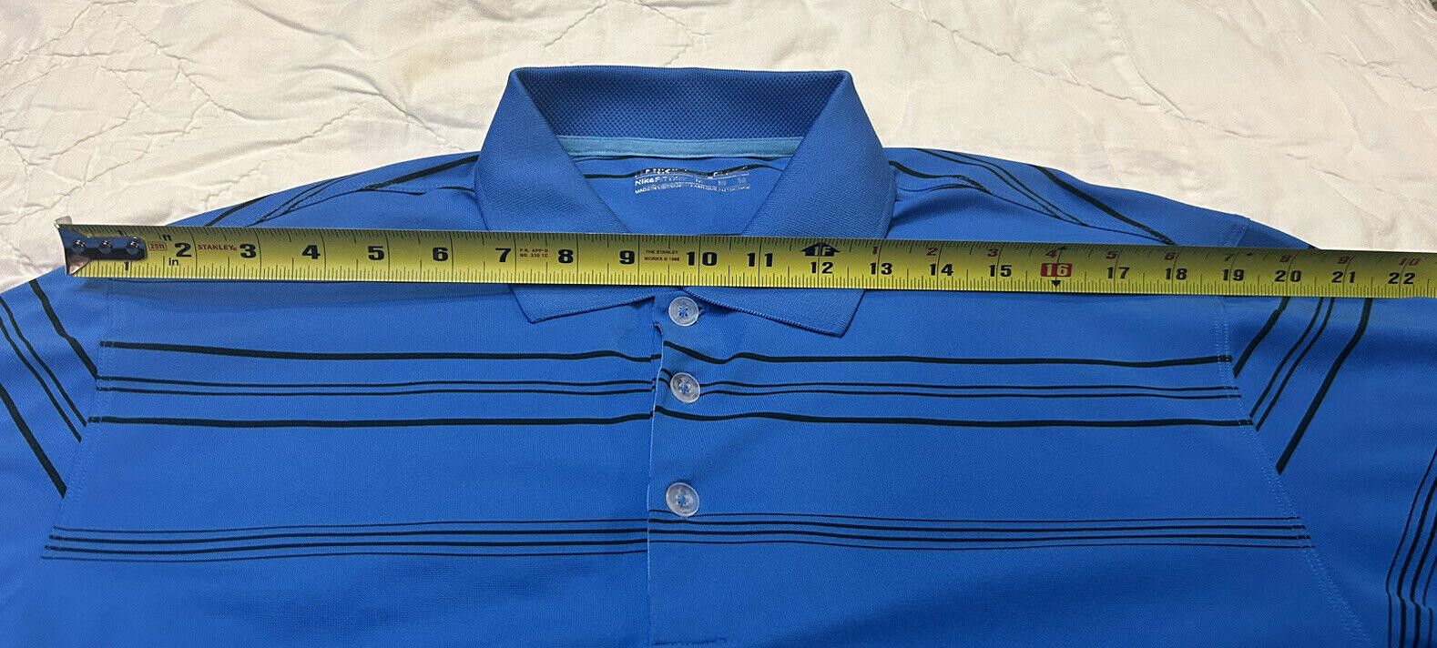 Nike Nike Men's Golf Polo Shirt Blue Black Striped FitDry - Sz M Size US M / EU 48-50 / 2 - 4 Thumbnail