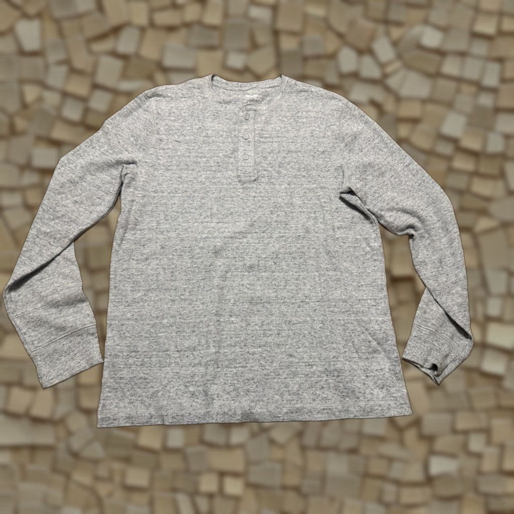 Vintage Sonoma Shirt, Men's Large, Gray, Long Sleeve, Henley, 1/4 Button, T-Shirt, Regular Size L / US 10 / IT 46 - 1 Thumbnail