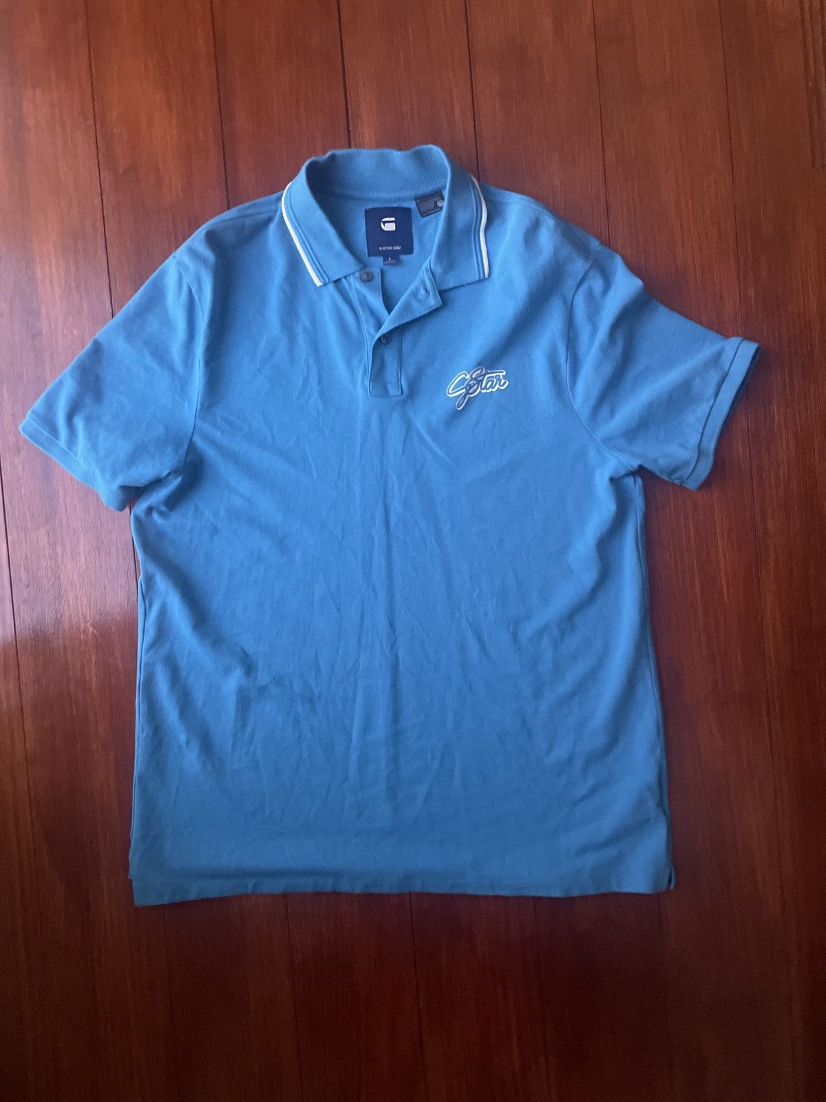 G-Star Light Blue Polo Size US L / EU 52-54 / 3 - 1 Thumbnail