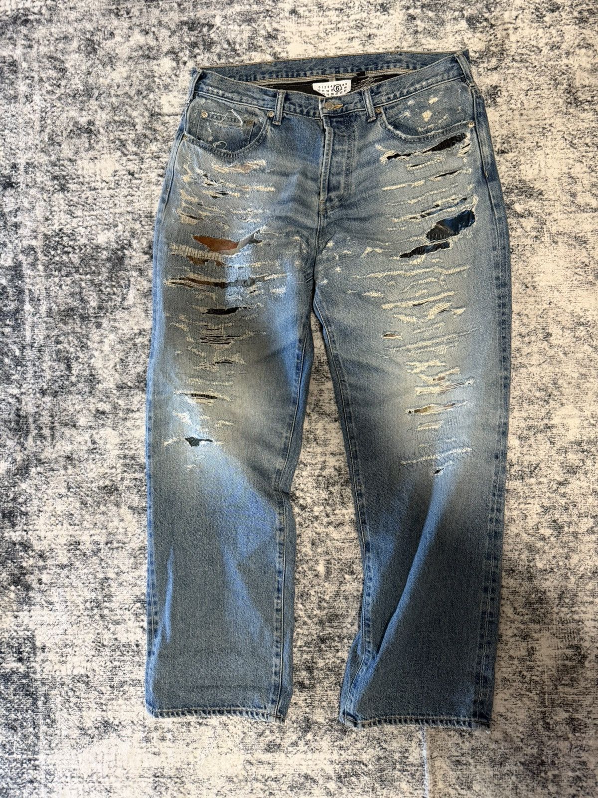 Maison Margiela × Supreme Supreme x MM6 Maison Margiela Distressed Loose Fit Jeans Size US 34 / EU 50 - 1 Thumbnail