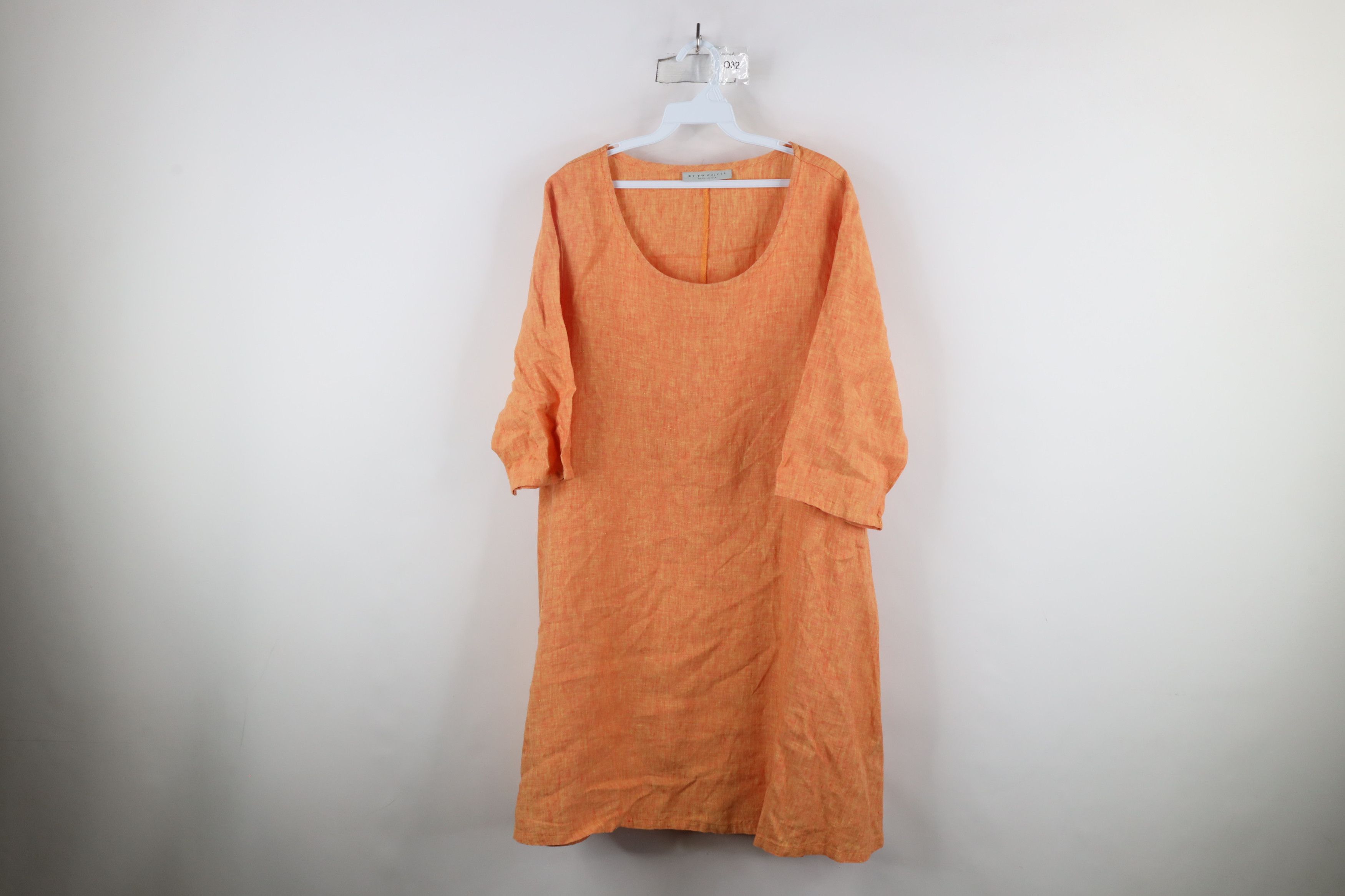Bryn Walker × Vintage Bryn Walker Lagenlook Linen Pocket Tunic Shirt Orange USA Size L / US 10 / IT 46 - 1 Thumbnail
