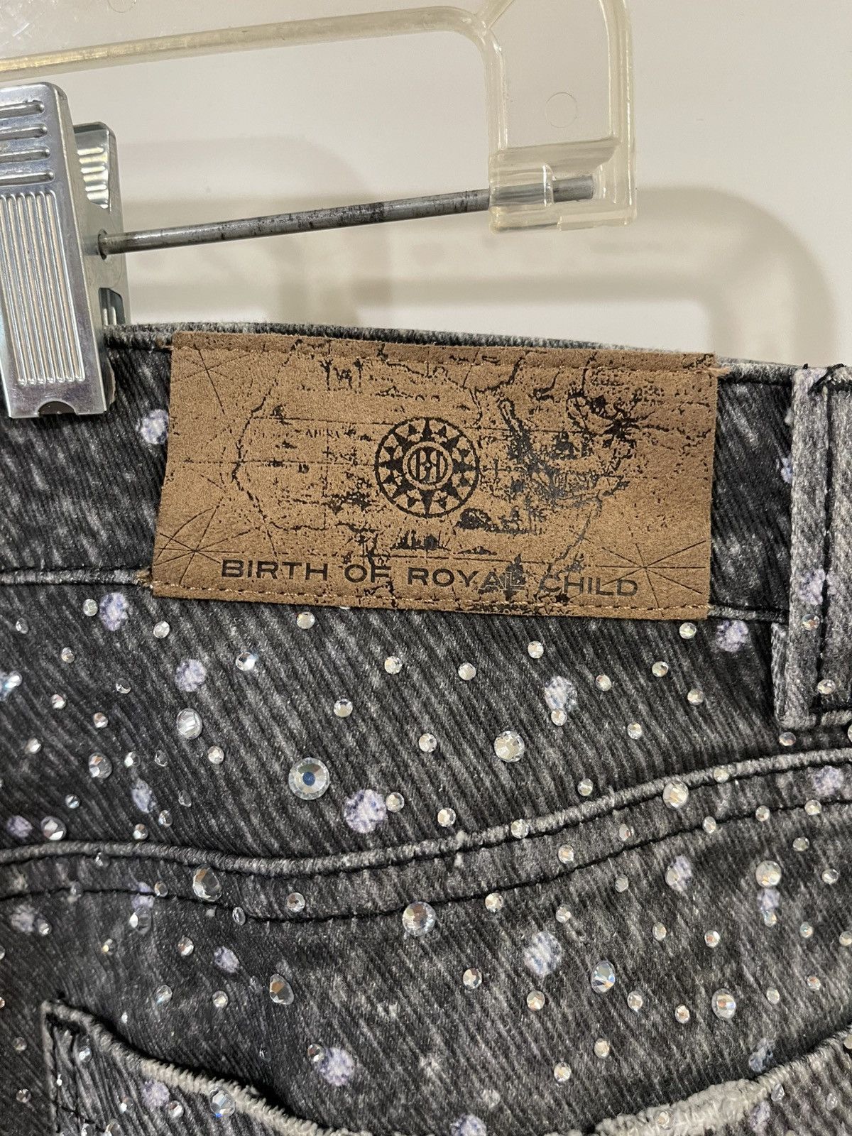 Birth of Royal Child Washed 20K Swarovski Diamond Boro Denim Black Size US 32 / EU 48 - 4 Thumbnail