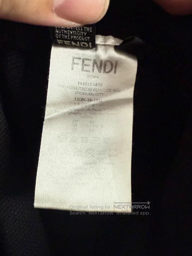 Fendi Fendi Men's drawstring pants, black, full-body double F em Size US 30 / EU 46 - 3 Thumbnail