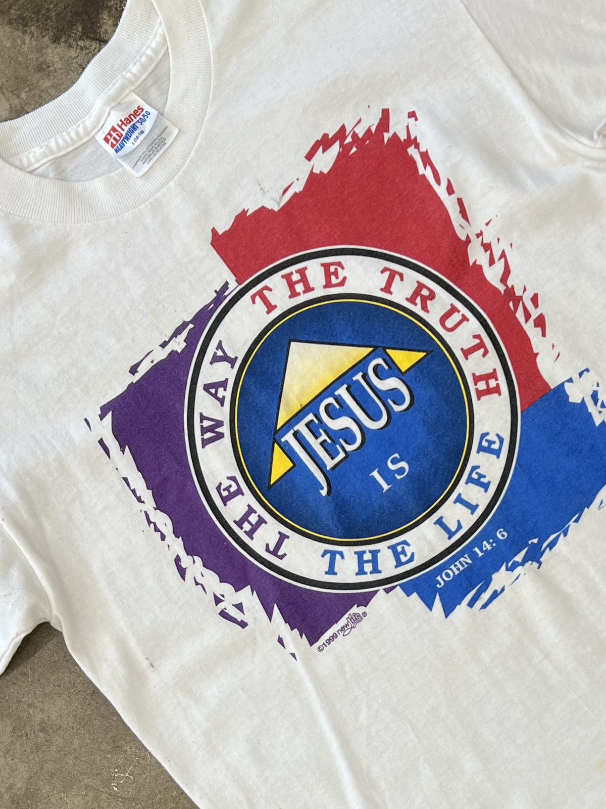 Vintage Vintage 1999 Jesus The Way Truth Life Religious Tee Large Size US L / EU 52-54 / 3 - 1 Thumbnail