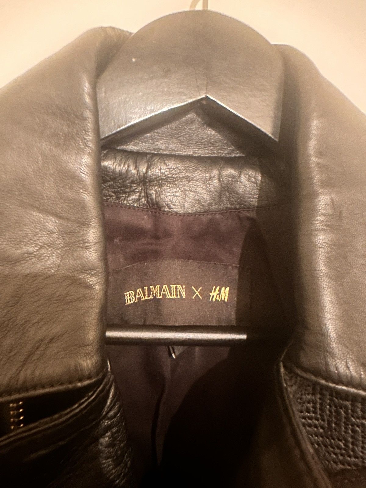 Balmain Gold Lion Embroidered Leather Jacket Size US M / EU 48-50 / 2 - 3 Thumbnail