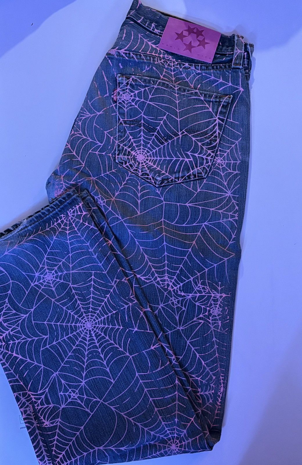 Levi's × Sp5der Vintage Levi’s 501 All-Over Web Print Jeans Size US 34 / EU 50 - 6 Thumbnail
