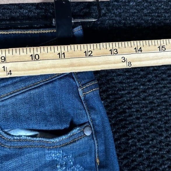 Vintage Judy Blue Jeans Skinny Distressed Leopard Patch 5-Pocket Denim Blue 24 Womens - JB82166DK Size 42" / US 20 - 7 Thumbnail