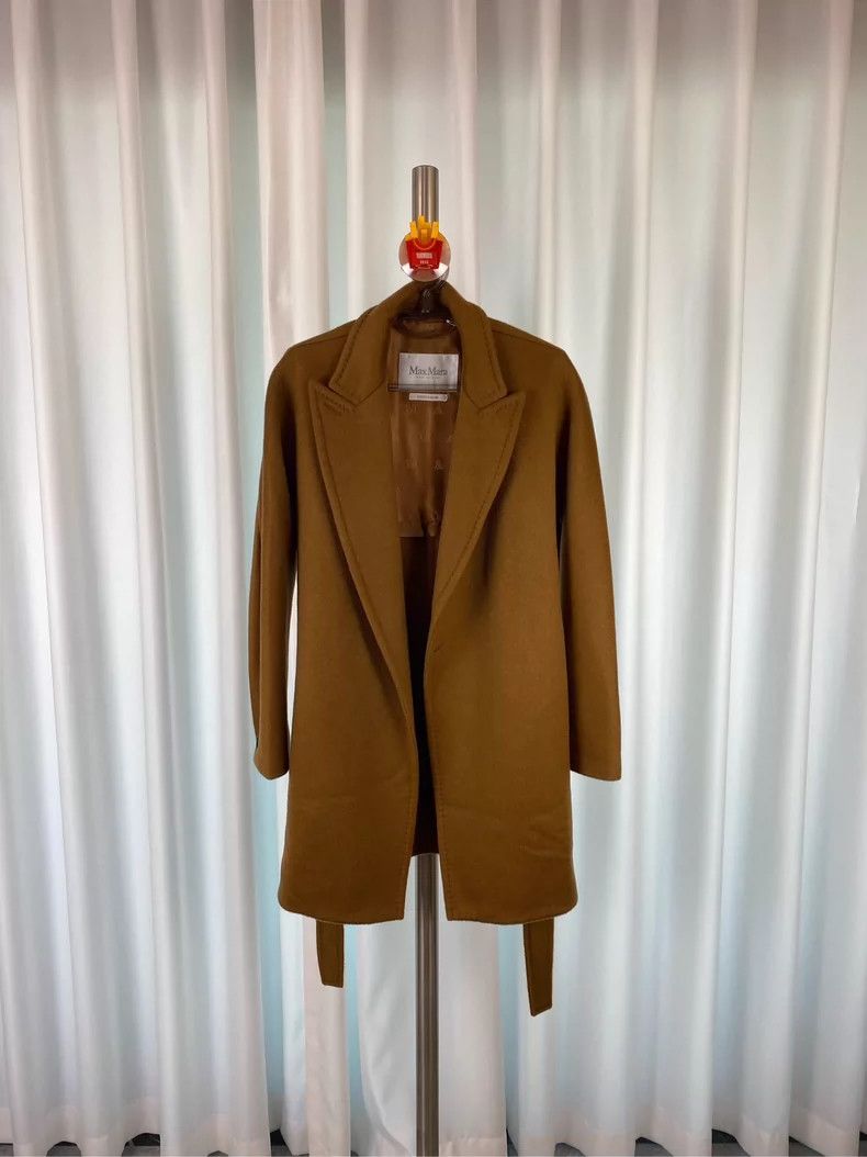Max Mara Max Mara 100% Cashmere Camel Water Ripple Reversible Coat Size S / US 4 / IT 40 - 2 Thumbnail