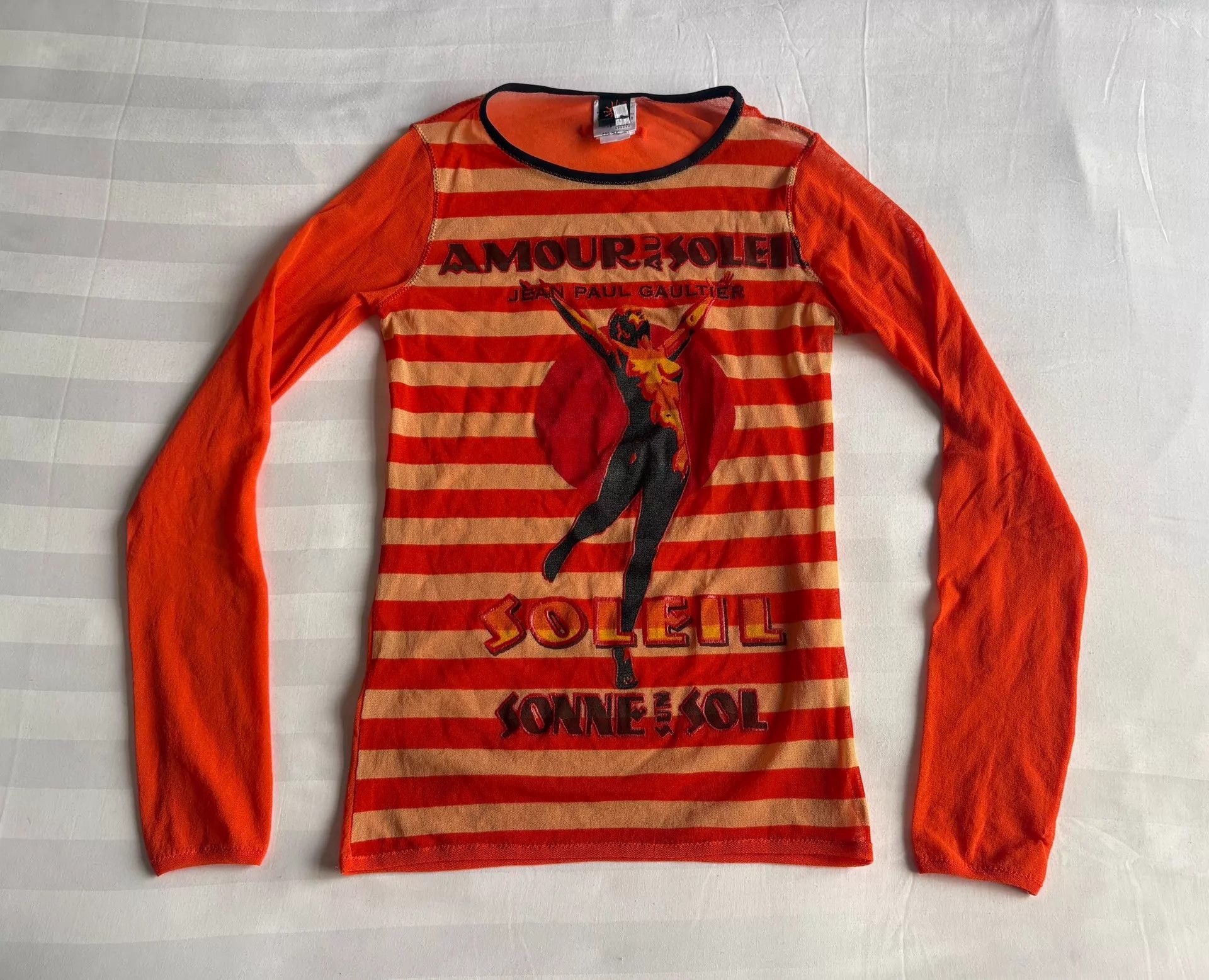 Jean Paul Gaultier JPG vintage striped panel nude figure tulle top M Size M / US 6-8 / IT 42-44 - 1 Thumbnail