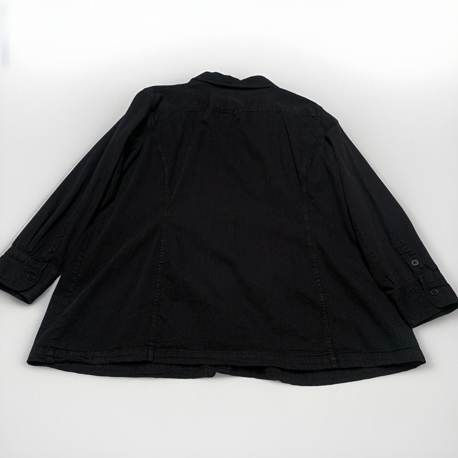 Other Lauren Jeans Co Mens 3X Black Military Shirt Shacket Cotton Size 3XL / US 20-22 - 2 Thumbnail
