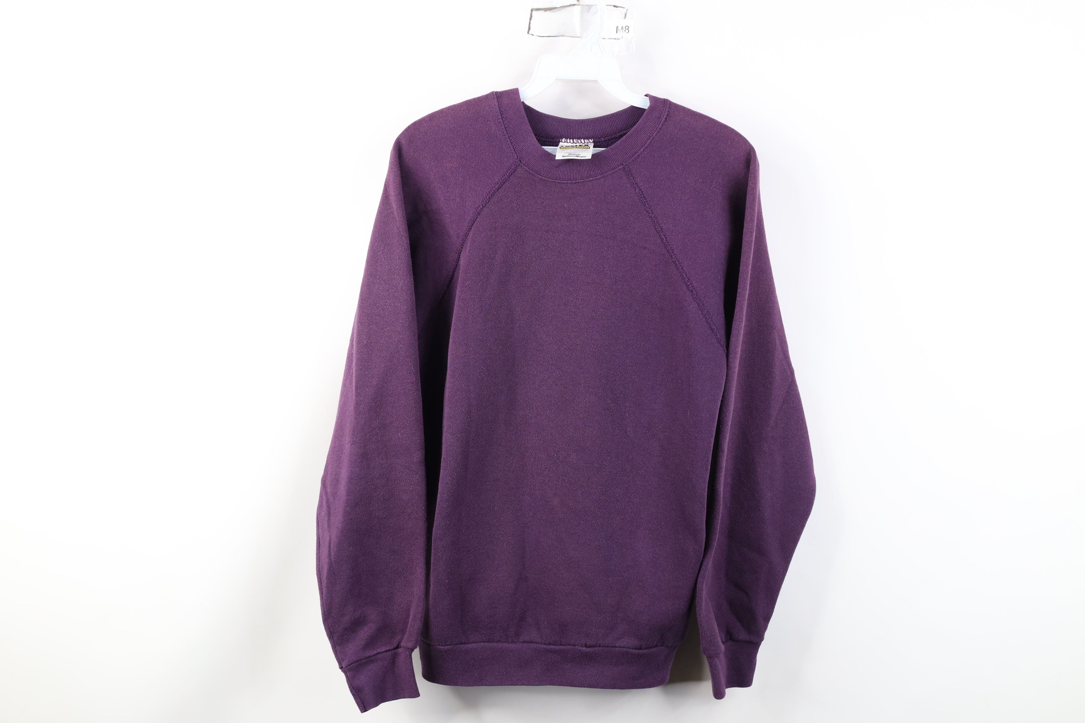 Vintage Vintage 90s Streetwear Blank Crewneck Sweatshirt Purple USA Size M / US 6-8 / IT 42-44 - 1 Thumbnail