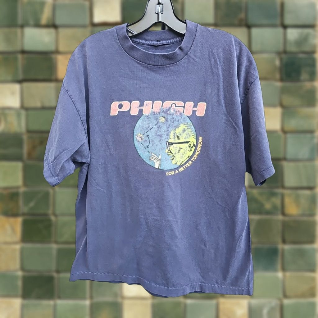 Vintage VINTAGE 90s Mens XL Distressed Phish For A Better Tomorrow Band T-Shirt Blue USA Size US XL / EU 56 / 4 - 1 Thumbnail