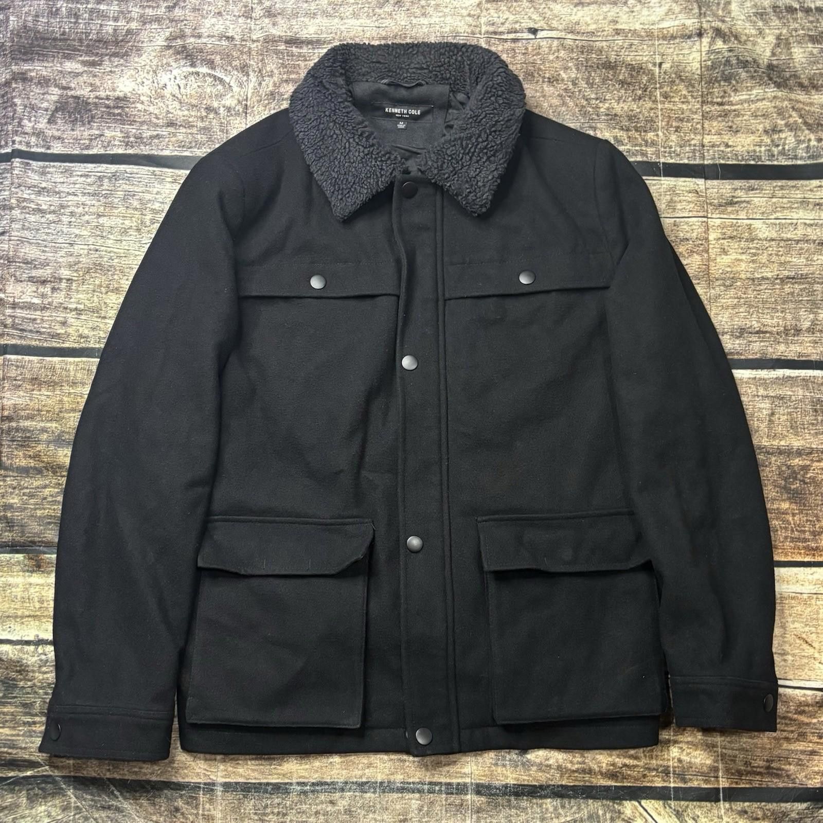 Kenneth Cole Kenneth Cole Pea Coat Jacket Mens Medium Sherpa Wool Snap Size US M / EU 48-50 / 2 - 1 Thumbnail