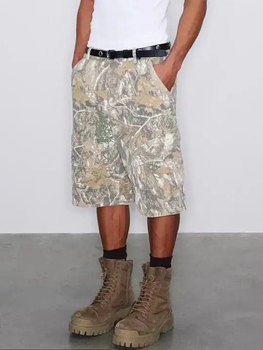 Japanese Brand Retro camouflage printed denim shorts Size US 32 / EU 48 - 6 Thumbnail