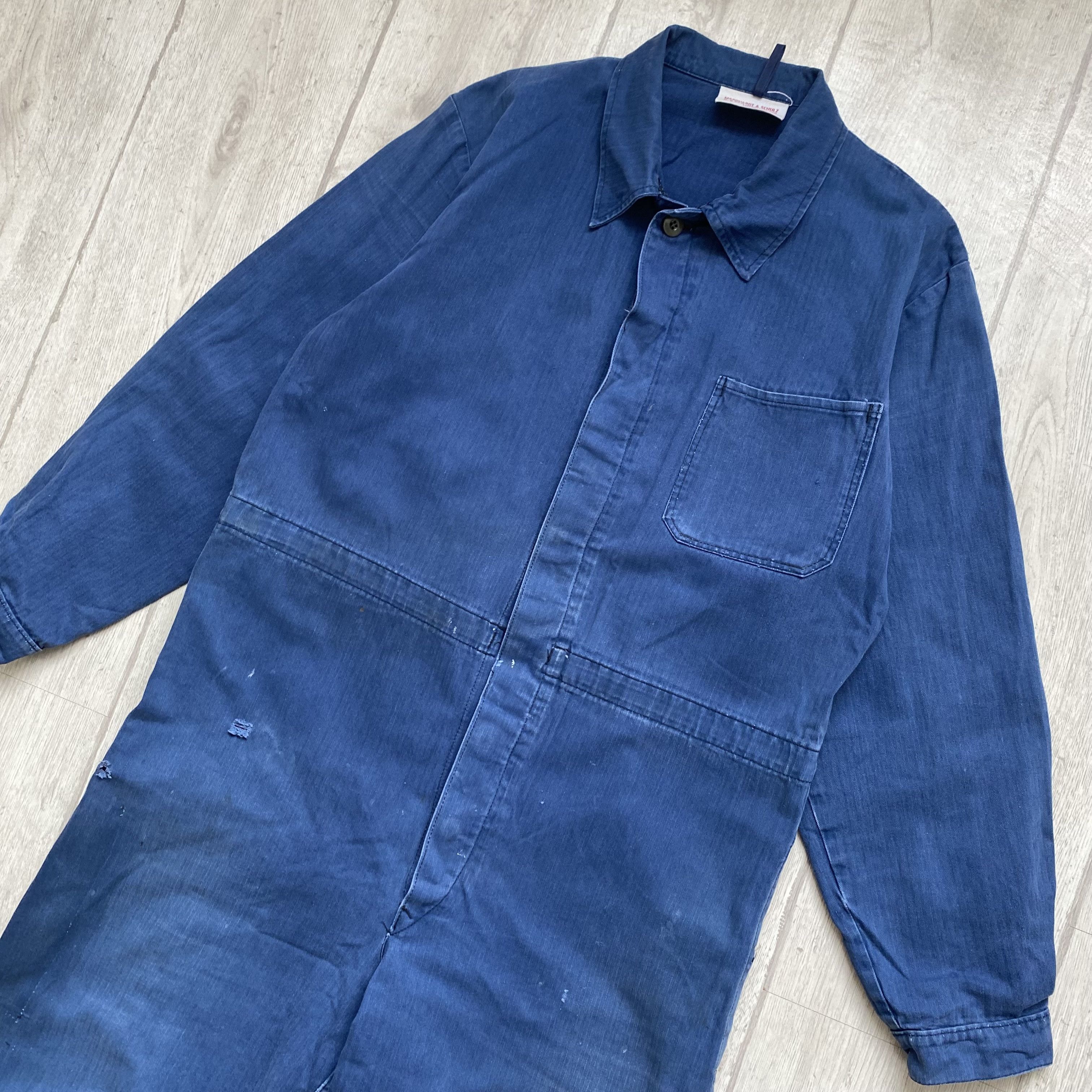 Le Laboureur ⚙️ Vintage 80s Faded Safor French Coverall Worker jumpsuit Size US 32 / EU 48 - 11 Thumbnail