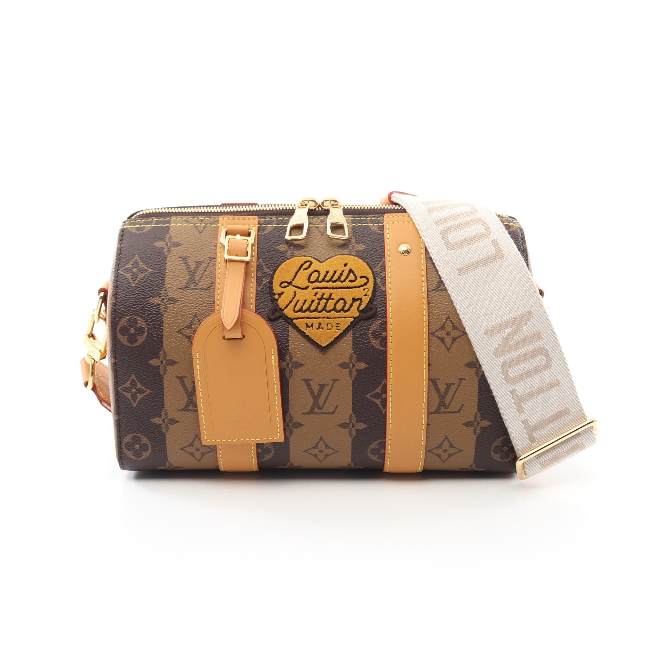 Louis Vuitton Louis Vuitton Louis Vuitton * Nigo City Keepall Monogram Stripe Lv Squared Shoulder Bag Leather Brown Light Size ONE SIZE - 1 Thumbnail