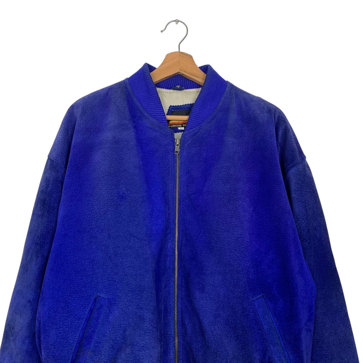 Vintage PORCHE DESIGN Big Logo Blue Bomber Jacket #2516-C114 Size US L / EU 52-54 / 3 - 4 Thumbnail