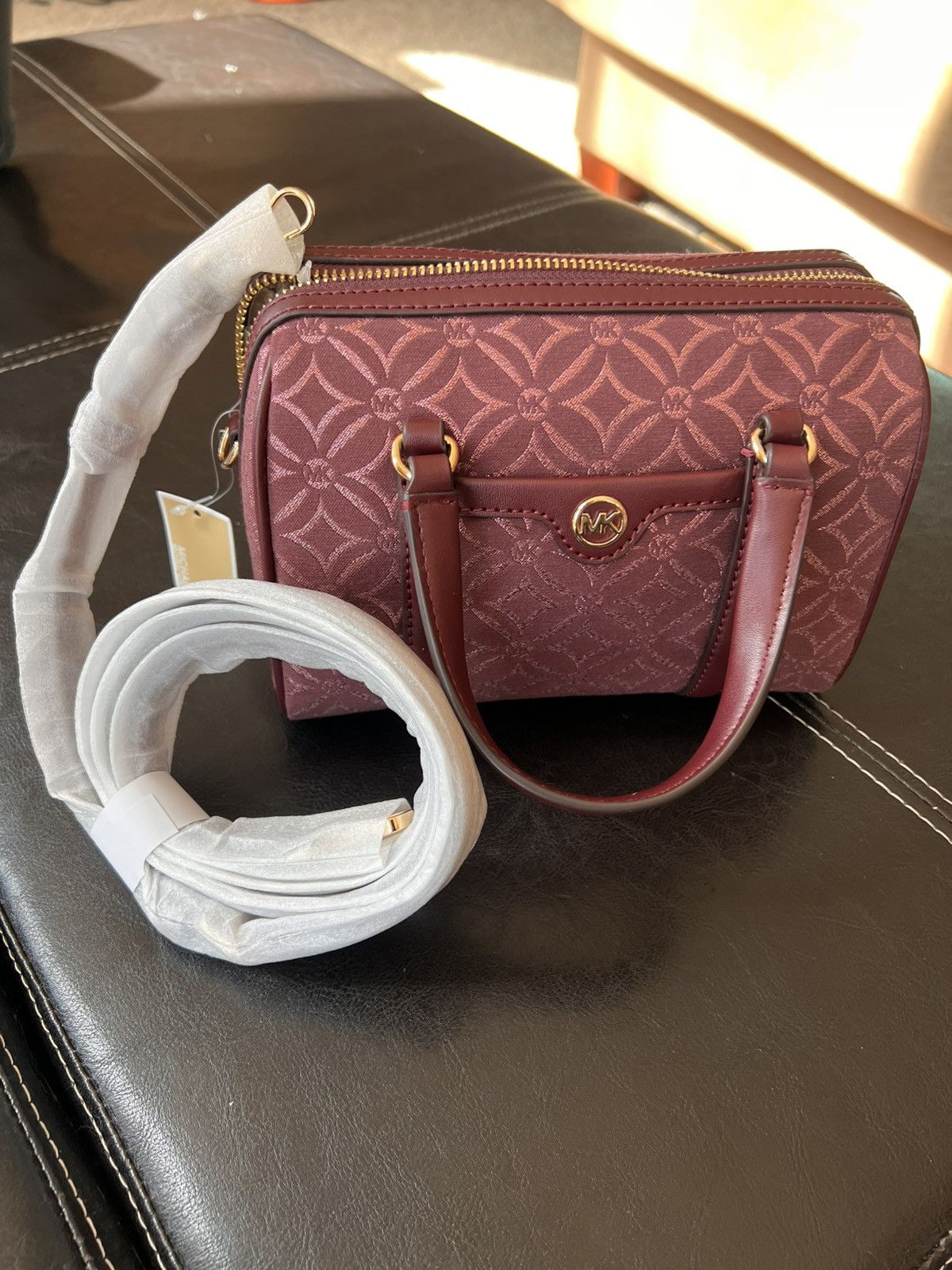 Michael Kors NEW Small Metallic Logo Jacquard Duffel Crossbody Bag Size ONE SIZE - 4 Thumbnail