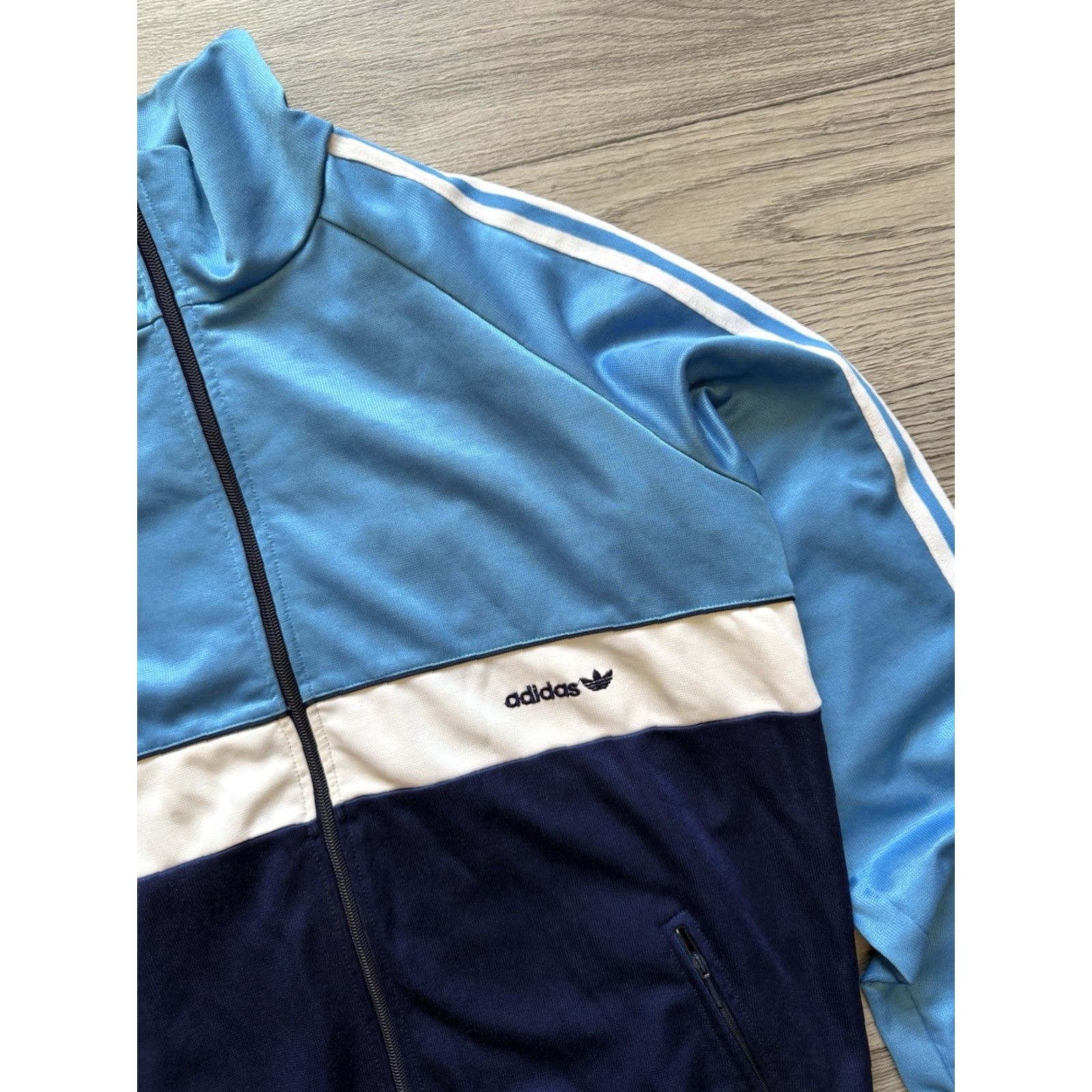 Adidas VINTAGE Adidas West Germany Full Zip Track Jacket Mens Large 1980s Blue Cotton Blend Germany D7 Large 9/10 Size US L / EU 52-54 / 3 - 7 Thumbnail