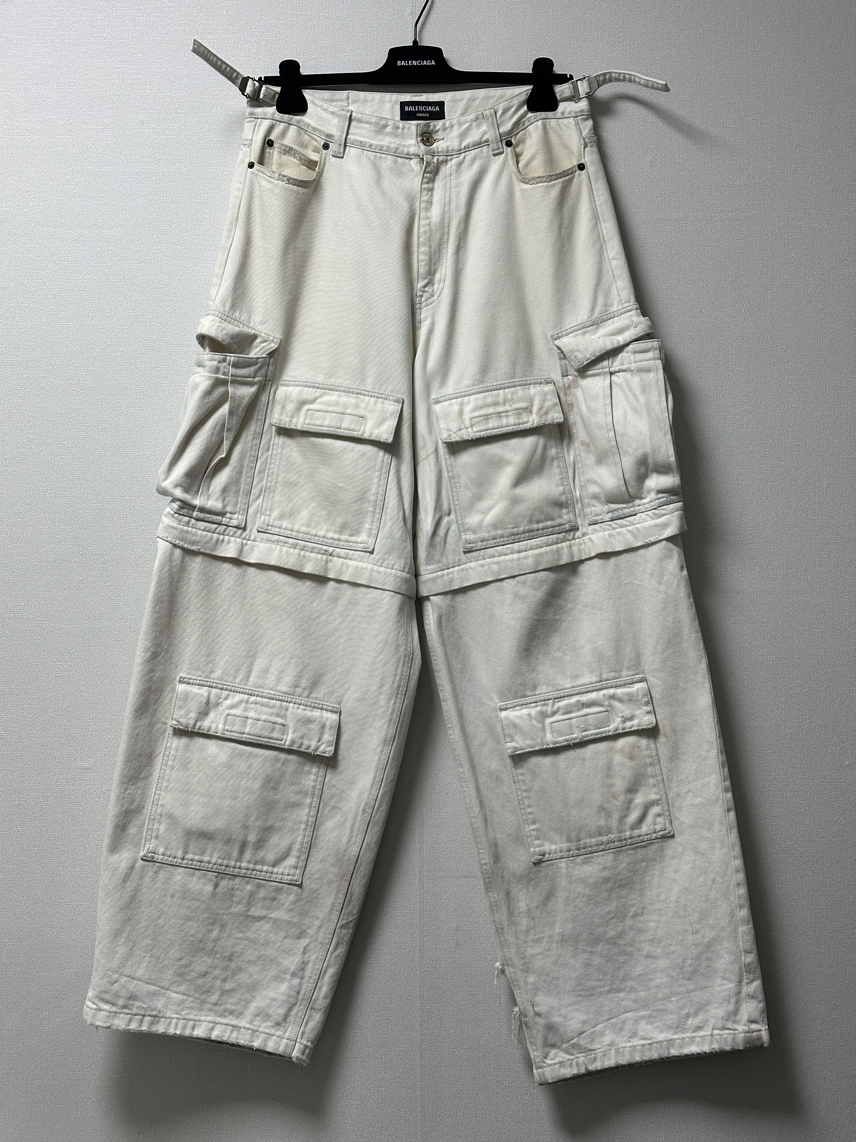 Balenciaga Balenciaga Cargo Denim Ivory Size US 32 / EU 48 - 1 Thumbnail