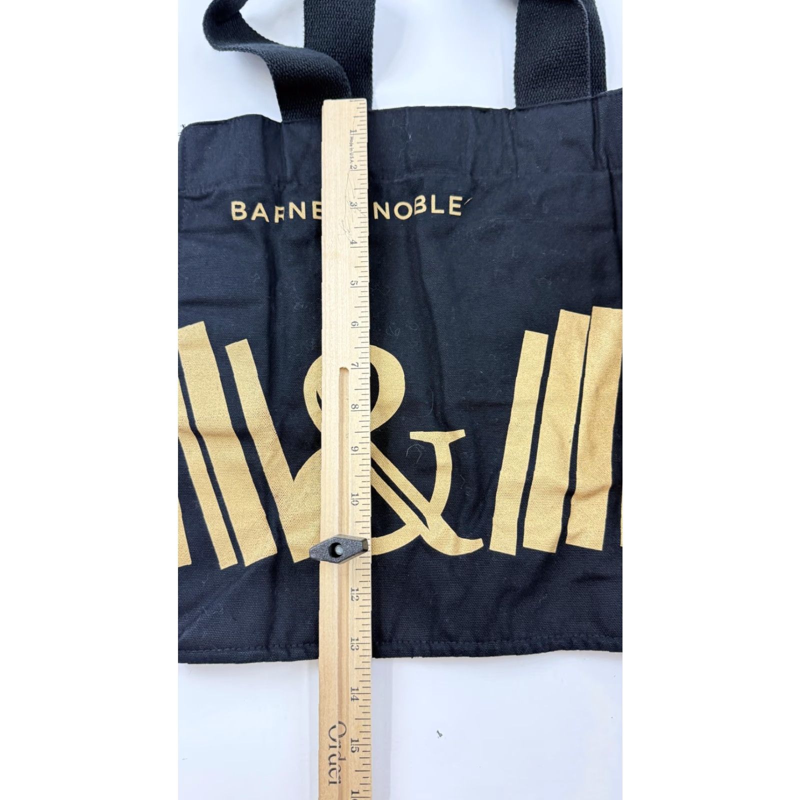 Vintage Barnes & Noble Tote Bag Black Gold Ampersand Books Reusable Bookstore Shopper Size ONE SIZE - 4 Thumbnail