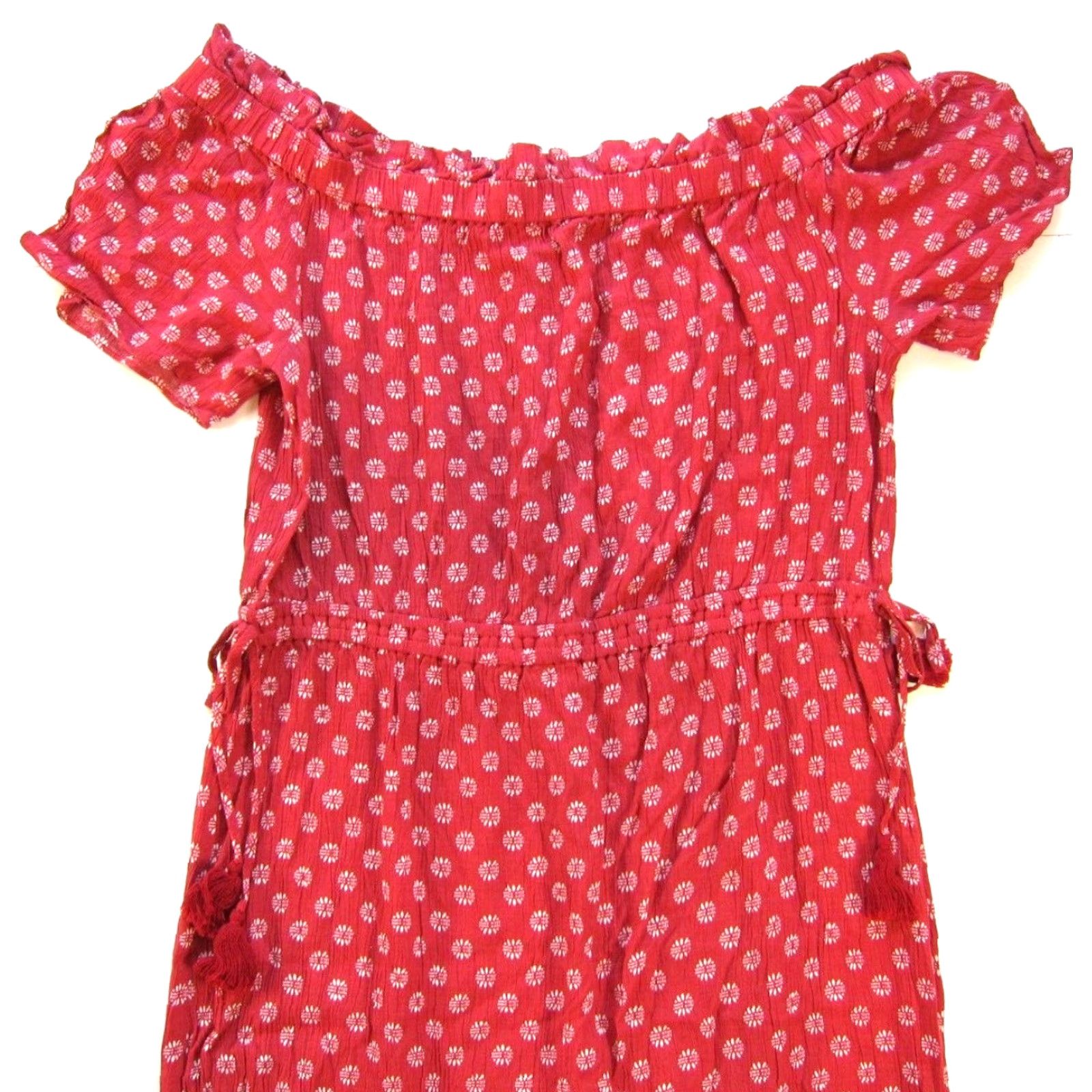 Vintage VINTAGE 1. State Rayon Pink White Polka Dot Off Shoulder Long Maxi Dress Large Size L / US 10 / IT 46 - 4 Thumbnail