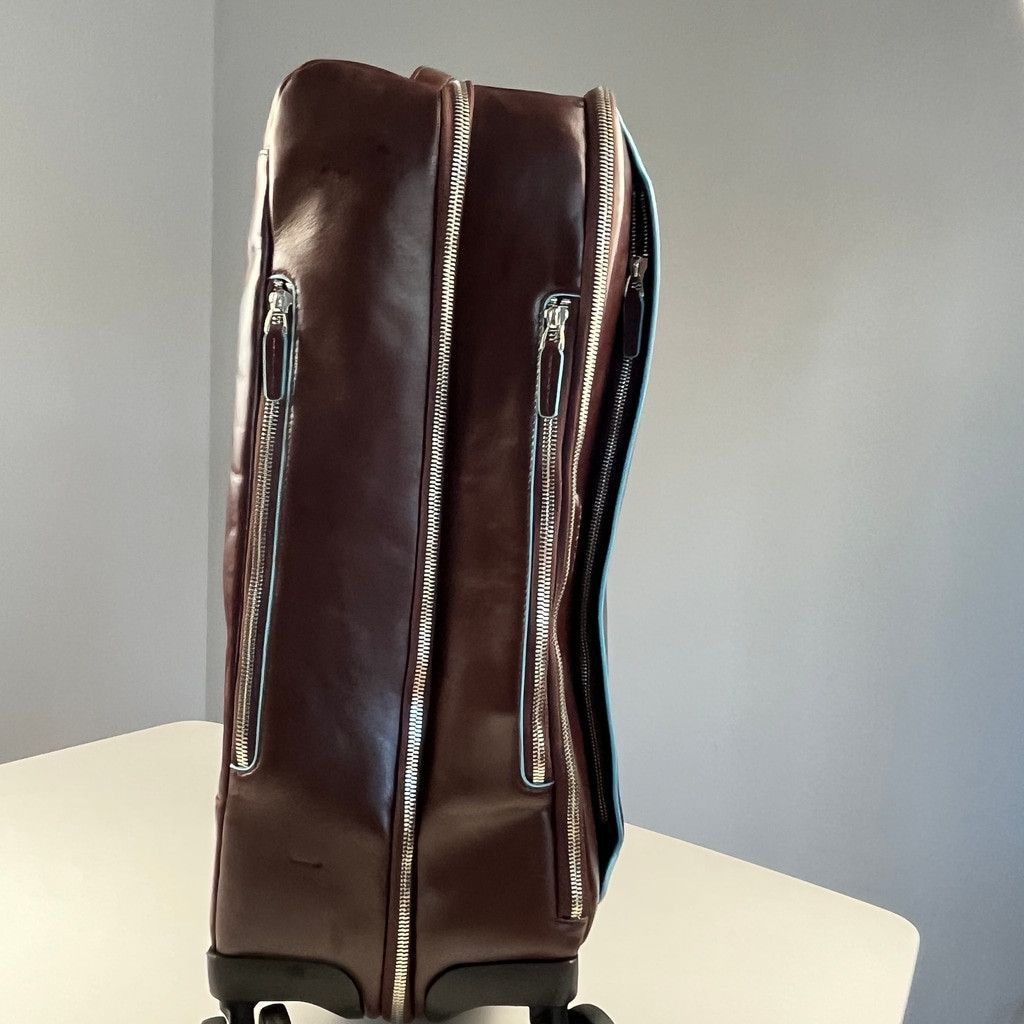 Piquadro Piquadro Leather Rolling Carry-On Cabin Suitcase Brown Size ONE SIZE - 6 Thumbnail