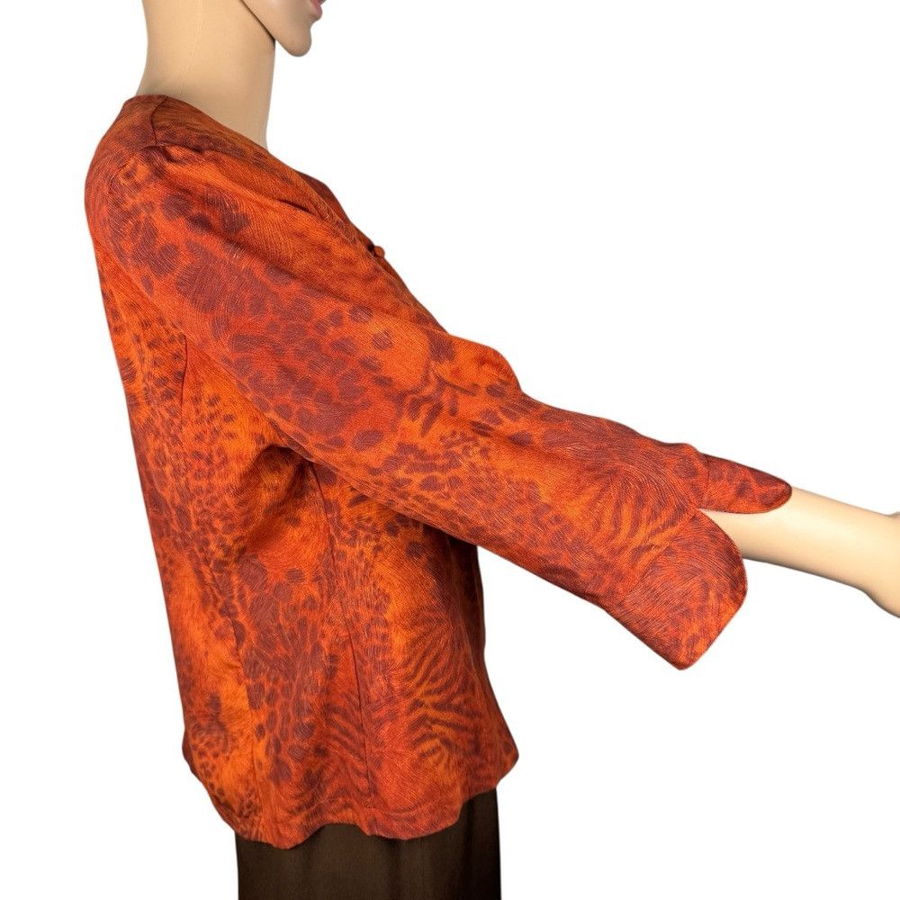 Other Vintage Kathy Che Animal Print 3/4 Sleeve Blouse Size 10 Size L / US 10 / IT 46 - 5 Thumbnail