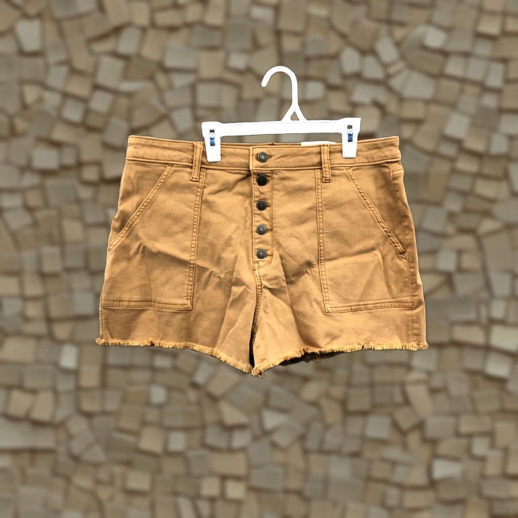 Vintage SO High Rise Utility Short Juniors 17 Dark Wash Brown Denim Jean Women Jeans 5-Pocket Regular Cotton Modern 90s? Size 38" / US 16 / IT 52 - 1 Thumbnail