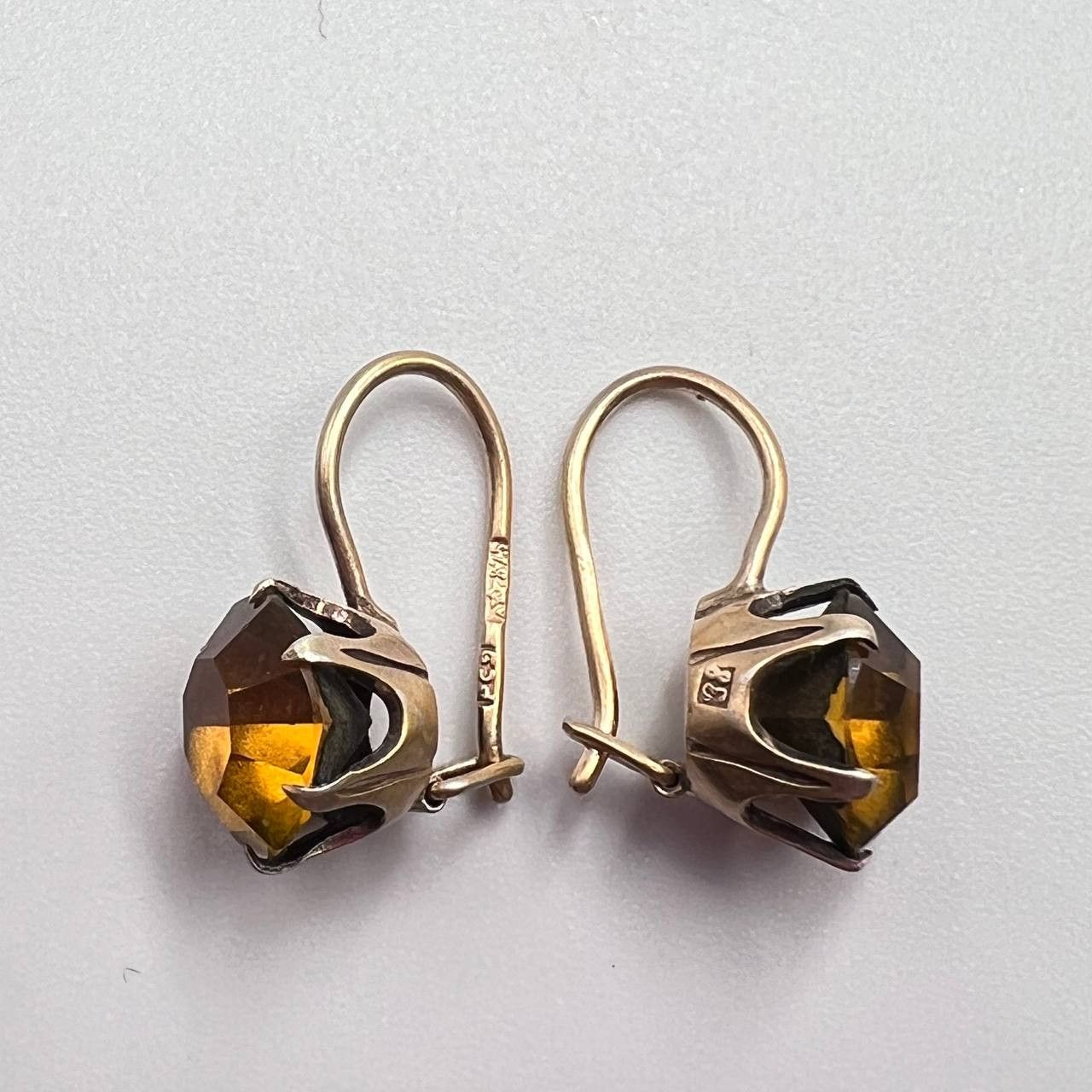 Vintage 1970s Vintage USSR 875 Silver Gold Plated Stud Earrings Size ONE SIZE - 6 Thumbnail