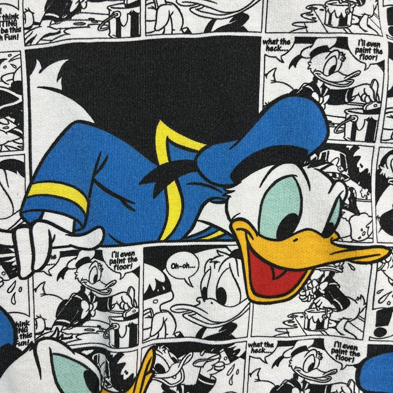 Disney × Vintage Vintage 90s Disney Donald Duck Sweatshirt 1/4 Zip Pullover Size US L / EU 52-54 / 3 - 5 Thumbnail